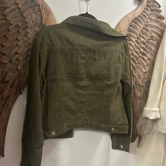Blue age Women's Olive Green Jean Jacket - Picture 4 of 4